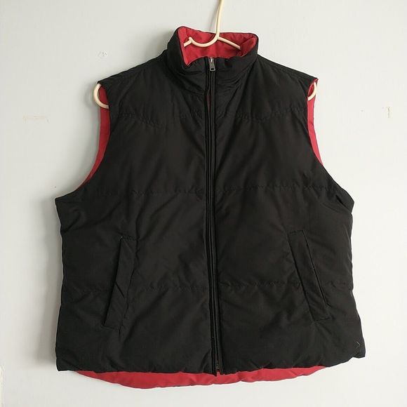 Lauren Ralph Lauren Women Vest L Petite Red Down Puffer Full Zip Snap Reversible - Picture 7 of 16
